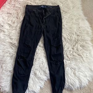 Hollister Skinny Ripped Black Jeans